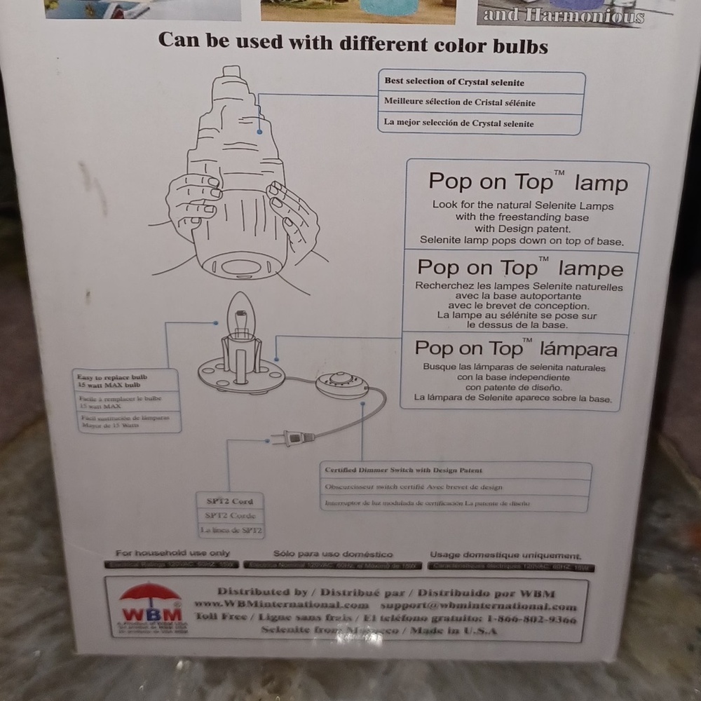 BNIB Natural Selenite Lamp Desert Rose of Africa By Himalayan Glow w/dimmer - Picture 11 of 11
